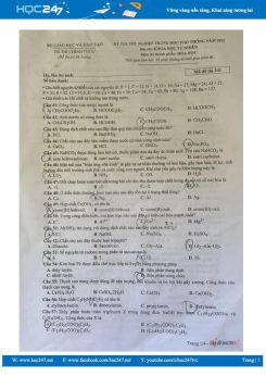 Đề thi và đáp án tham khảo môn Hoá học tốt nghiệp THPT 2023 - Mã đề 201