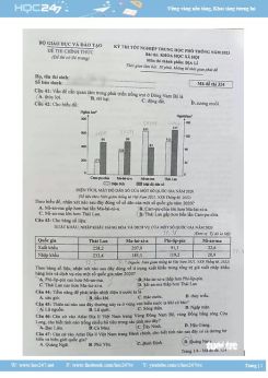 Đề thi và đáp án tham khảo môn Địa lí tốt nghiệp THPT 2023 - Mã đề 324