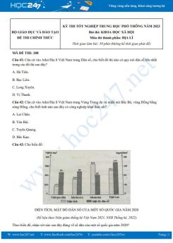 Đề thi và đáp án tham khảo môn Địa lí tốt nghiệp THPT 2023 - Mã đề 308